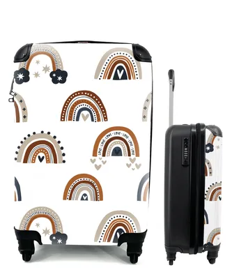 Produktbild von MuchoWow® Koffer Handgepäck Trolley Rollkoffer Kleine Reisekoffer mit 4 Rollen - Muster - Regenbogen - Dekoration - Cabin Size < 55x40x23 cm & 55x40x20 cm - Kinderkoffer - Kabinenkoffer - Boardgepäck - Reise-Box - Reisekoffer - Reisegepäck - Koffer mit Bild - Trolley für Kinder