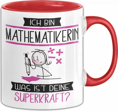 Produktbild von Mathematikerin Geschenk Tasse Ich Bin Mathematikerin Was Ist Deine Superkraft Geschenkidee Lustig Geburtstag Weihnachten (Rot)