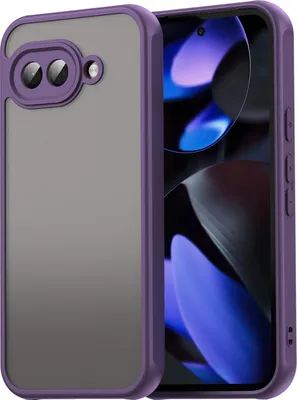 Obrázek produktu pro Pouzdro pro Google Pixel 9A, průsvitná matná zadní strana s ochranou fotoaparátu, nárazuvzdorné ochranné pouzdro Fialová