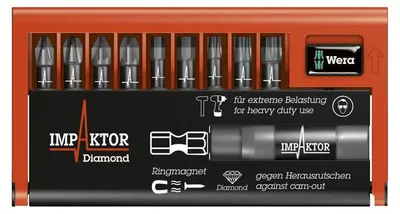 Image de Jeu d'embouts avec porte-embouts Bit-Check 10 Impaktor 1 SB, 10 pièces - WERA - 05073980001