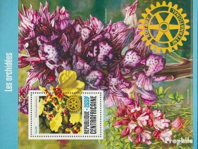 Produktbild von Briefmarken Zentralafrikanische Republik 2016 Mi Block 1512 (kompl. Ausgabe) postfrisch Rotary und Orchideen