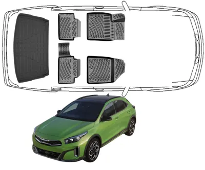 Produktbild von 3D Fußmatten & Untere Kofferraumwanne Auto Set Kompatibel mit Kia XCEED 2019 - 2024 Benzin und Diesel