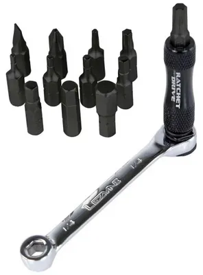 Produktbild von Lezyne RATCHET KIT, Werkzeug für Fahrräder, Fahrrad-Werkzeug-Set, Schwarz, Edelstahl, Chrom-Vanadium-Stahl, Aluminium, Ringschlüssel, 2,2.5,3,4,5,6,8 mm