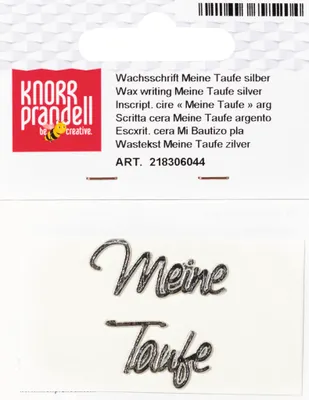 Produktbild von KNORR prandell Wachsschrift "Meine Taufe" silberfarben, Deko-Buchstabe, Silber, 13 mm, 1 Stück(e)
