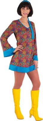 Produktbild von Kostüm Hippie Kleid Flower Power Retro Größe: 40-42
