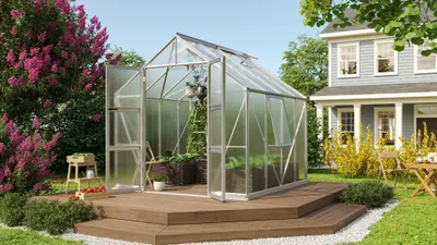 Produktbild von Vitavia Gewächshaus "Olymp 8300" aluminium 8,3 m² 3 mm ESG