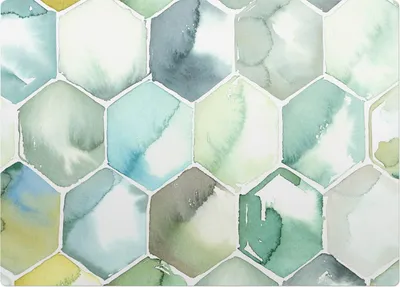 Produktbild von Aquarellmosaik – Bodenschutzmatte – Rutschfest – Schutzmatte für Büro – Vinylmatte – Stuhlunterlage – 140 x 100 cm