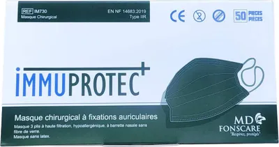 Produktbild von Einweg-Mundschutz Typ IIR schwarz, 3-lagig, medizinisch, 50 Stück „FONSCARE