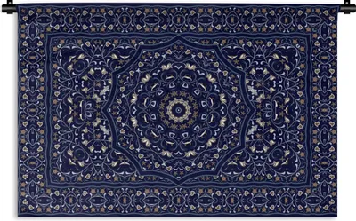 Produktbild von MuchoWow® Wandteppich Wandbehang Persischer Teppich - Mandala - Blau 90x60 cm Tapisserie Dekoration Wandtuch - Wandskulpturen - Bildteppich