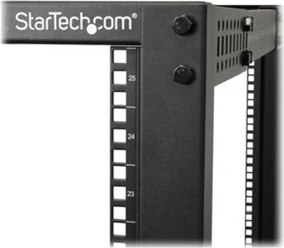 Obrázek produktu pro StarTech.com 25HE 4 Pfosten Open Frame Server Rack tiefenverstellbar (23 bis 41 Zoll) mit Rollen / Nivellierfüße und Kabelverwaltung - Freistehendes Gestell - 25U - 544,3 kg - Verbessertes Kabelmanagement - Lenkrollen - 33 kg