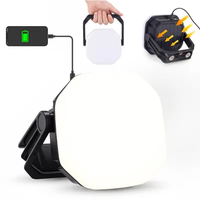 Produktbild von LED Laterne Solar Campinglampe & Powerbank 6600mAh, Tragbar LED Solarleuchte, IP65 Wasserdicht Aufladbar Zeltlampe für Camping, Stromausfälle, Wandern