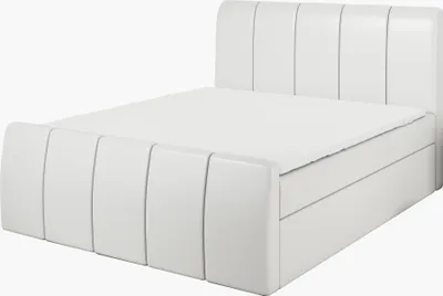 Produktbild von Boxspringbett TEO 180x200 mit 2 Bettkästen, Bonell-Matratze und Topper. Farbe: Weiß