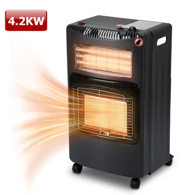 Image de Radiateur hybride Vigevee, équipé d'une résistance chauffante en quartz, d'un allumage piézoélectrique, d'un système de contrôle de la combustion (ODS), d'une protection contre le basculement et d'une sécurité anti-défaillance de la flamme