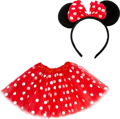 Produktbild von Oblique Unique Damen Maus Mouse Kostüm Accessoire Set - Tutu + Haarreifen mit Maus Ohren
