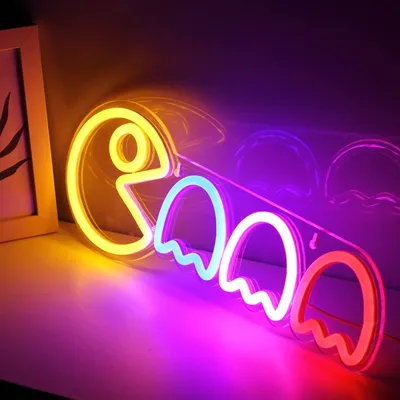 Image de Jeu enseigne lumineuse LED néon USB enseigne néon néon veilleuse pour mur chambre enfant salle de jeux bar fête Noël décoration