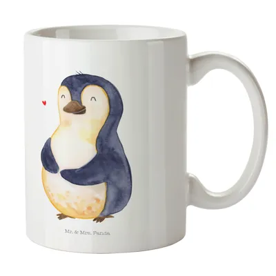 Produktbild von Mr. & Mrs. Panda Tasse Pinguin Diät - Weiß - Geschenk, haferl, Teetasse, Kaffeepott, Pinguine, Abnehmen, Motivation, Kaffeetasse, Becher