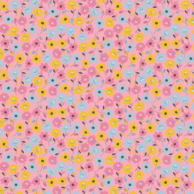 0,5m Baumwollstoff BeHappy Motiv Flowerpower Motiv 6