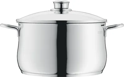 Produktbild von FLEISCHTOPF INKL. GLASDECKEL 'DIADEM PLUS'  WMF Größe: Inhalt 6,5 Liter, D 24 cm, H 13 cm, Produktmerkmale: langlebig, Produktmerkmale: lebensmittelecht, Produktmerkmale: rostfrei, Material: Cromargan® 18/10 poliert, Glas, Spülmaschinenfest: Ja, Ofenfest: Ja, Induktionsfähig: Ja
