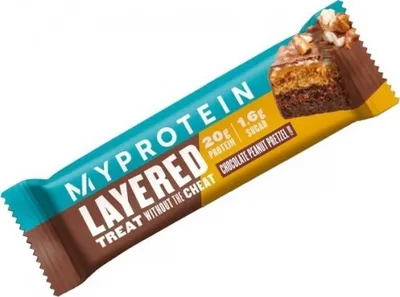 Imagen del producto de Barra de proteínas en capas, 60 g, sabor a chocolate y fondant