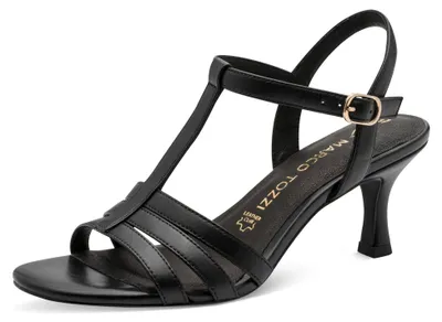 Produktbild von MARCO TOZZI Damen Sandale Trichterabsatz T-Riemen Leder 2-28310-46, Größe:37 EU, Farbe:Gold