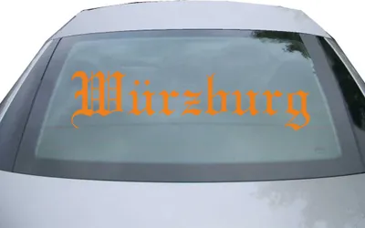 Produktbild von Indigos UG - Aufkleber Heckscheibe & Motorklappe DE6588 - orange - 600x150 mm - Stadt Würzburg - Auto Scheiben Fenster Heckklappe Tuning Racing JDM - Die cut
