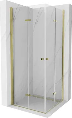 Image de Mexen Lima Duo Cabine de douche pliante 90 x 90 cm, Transparent, Or - 856-090-090-50-00-02