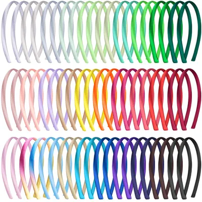 Image de Lot de 60 bandeaux en satin, disponibles en 30 couleurs