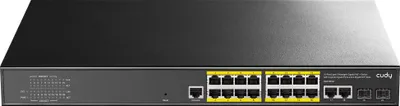 Productafbeelding van Cudy GS2018PS2, beheerde L2 Gigabit Ethernet switch (10/100/1000) met Power over Ethernet (PoE), 1U, zwart