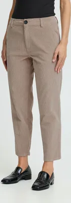 Produktbild von b.young BYDasik Damen Stoffhose Cordhose Hose 3/4-Länge mit Eingrifftaschen Gürtelschlaufen Baumwollmischung Relaxed fit