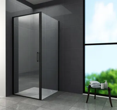 Produktbild von Duschkabine CASSETTA (schwarz) 80 x 80 x 195 cm ohne Duschtasse
