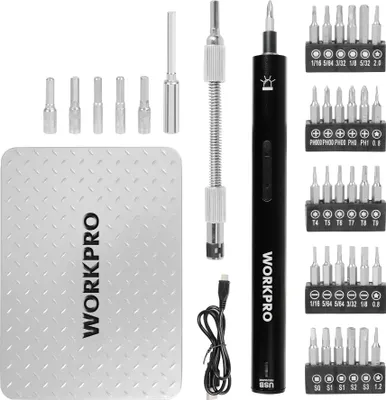 Produktbild von WORKPRO 39tlg. Präzisions-Elektroschraubendreher-Set, 3,6 V, mit Zubehör