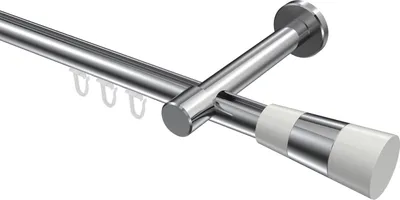 Produktbild von Interdeco Innenlaufstange / Gardinenstange mit Innenlauf Chrom, Typ Prestige Tanara (Konus Bicolor), 20 mm Ø 1-läufig, 440 cm