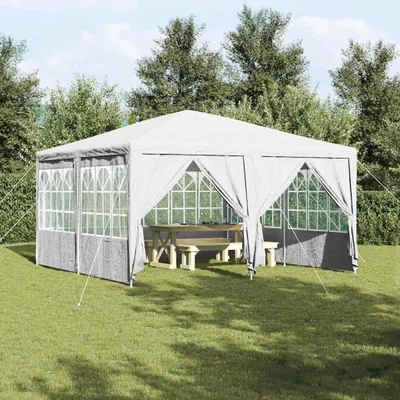 Produktbild von Möbel Partyzelt mit 8 Seitenwänden in Weiß, 4x4 m PE - Pavillons & Partyzelte 42003425