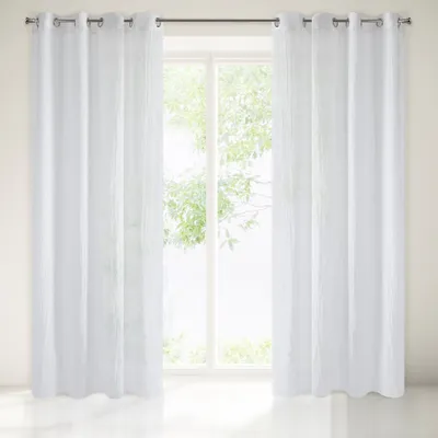 Produktbild von Eurofirany 333859, Durchscheinend, Weiß, Einfarbig, Polyester, Öse, 60 g/m²
