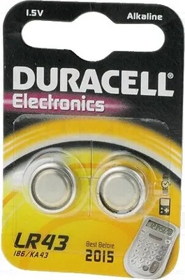 Produktbild von 1x Batterie: alkalisch Anz.Bat: 2 LR43 Batterien LR43,R1142,Knopfzelle 1,5V