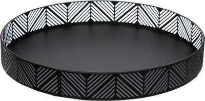 Obrázok produktu pre Secret de Gourmet | Servírovací podnos - Vlys - 30 cm - Čierny - Dekoratívny a praktický - Loftový štýl