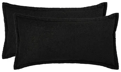 Productafbeelding van vidaXL Kussenhoezen, 2 stuks, houtlook, zwart, 40 x 70 cm, bouclé