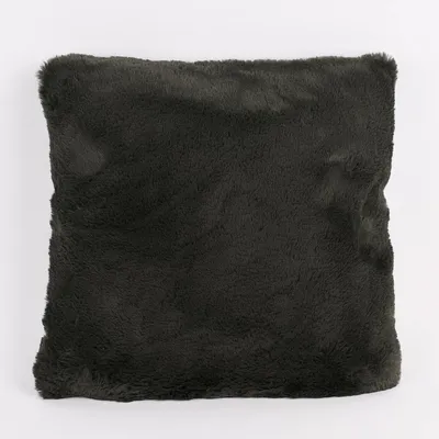 Produktbild von Deko Kuschelkissen Plüsch einfarbig dunkelgrau 45x45cm