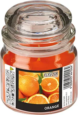 Produktbild von Gala Flavour by GALA Bonbonglas mit Wachsfüllung, MAXI Ø 90 mm, 120 mm orange - Orange 96963 Duftkerzen mit Deckel Design-Kerzen