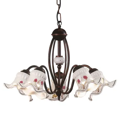 Immagine prodotto di CLASSIC CHIETI C168/5, Lampada a Soffitto Sospensione in Vetroceramica, Ferroluce