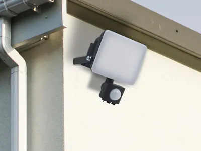 Zdjęcie produktu dla Zewnętrzny czarny reflektor LED z czujnikiem, 10W / 4000K - LF7021S