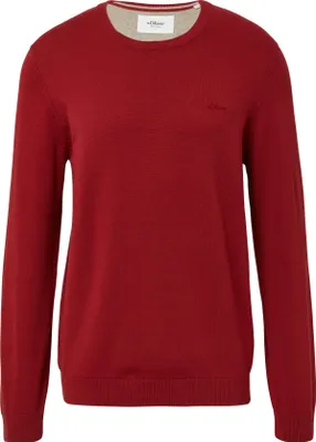 Produktbild von s.Oliver Pullover aus Baumwolle mit Rundhalsausschnitt und dezenter Logo-Stickerei