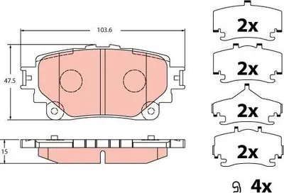 Produktbild von TRW Bremsbeläge Satz für TOYOTA RAV4 V (XA50) GDB2343