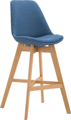 Produktbild von Barhocker DUMIR - Stoff Blau 48x56x112 cm | Barstuhl Mit Lehne Tresenhocker Tresenstuhl Kneipenhocker Kneipenstuhl