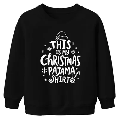 Obrázek produktu pro Tohle je moje vánoční pyžamová košile s bílým motivem - Vánoce Xmas Christmas Uni dětský svetr, černá, 116