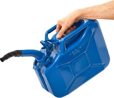 Produktbild von BW® Kraftstoffkanister Metall Benzinkanister 10 Liter mit Ausgießer - Blau RAL 5005 - UN-Zulassung - Hergestellt in Europa