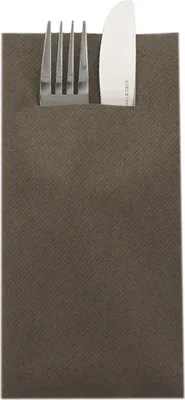 Produktbild von Sovie HOME Besteckserviette Braun aus Linclass® Airlaid 40 x 40 cm, 1/8 Falz, 12 Stück