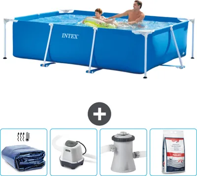 Immagine prodotto di Piscina Intex con struttura rettangolare - 260 x 160 x 65 cm - blu - include tenda da sole - sistema ad acqua salata - pompa filtro per piscina -per piscina