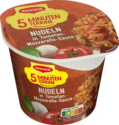 Produktbild von Maggi 5 Minuten Terrine Nudeln in Tomate Mozzarella Sauce 55g