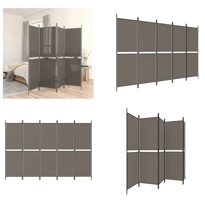 Obrázek produktu pro vidaXL 5 dílný paraván antracit 250x220 cm látka - rozdělovač místností - rozdělovač místností - dělicí stěna